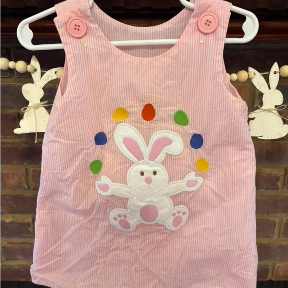 Pink Bunny Embroidered Dress